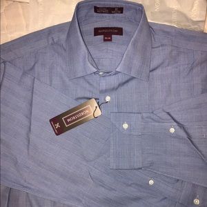 NWT Nordstrom SmartCare Men's blue pattern shirt