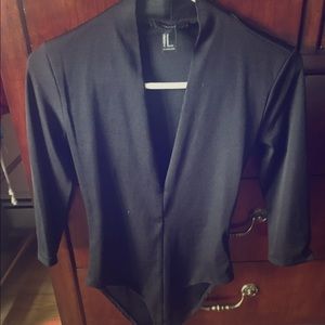 Forever 21 Deep Plunge V Neck Black Body Suit