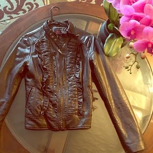 Bebe Faux Leather Brown Jacket