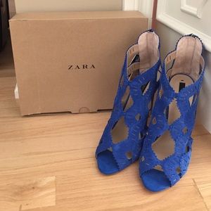 Zara CrissCross High Heel Suede Sandal