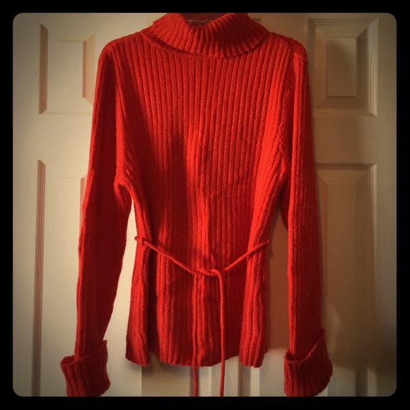 INC Wool blend belted sweater
