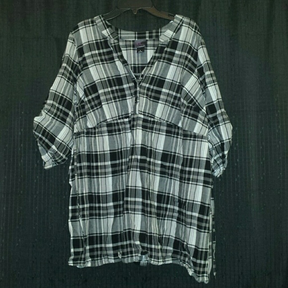 Plaid maternity top