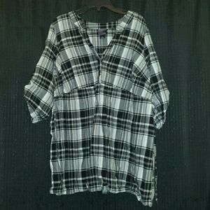 Plaid maternity top