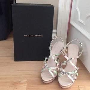 Pelle Moda Multi-Color Snakeskin High Heel Sandal