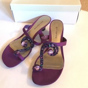 Ann Marino purple jeweled sandal