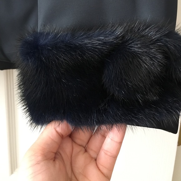 Prada Mink Trim Jacket. Navy. Size 44. NWT! - Picture 4 of 4