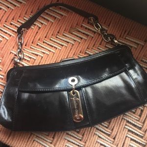 Charles David shiny black leather purse