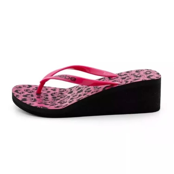 Bebe leopard wedges