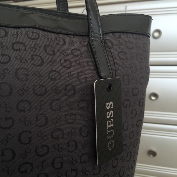 Guess Dark Grey Tansy Tote NWT