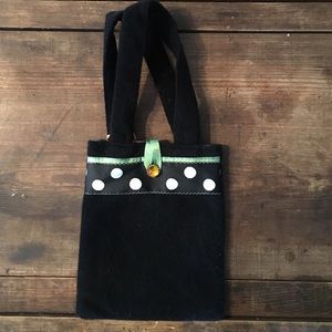 Handmade black cashmere bag