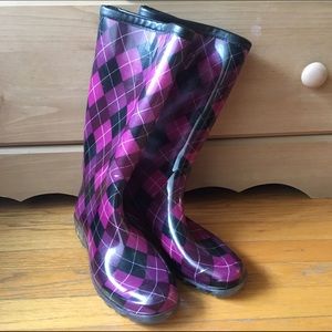 ☔️Bootsi Tootsi Purple Argyle Rainboots☔️