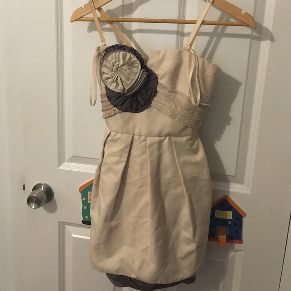 BCBG beige mini cocktail dress