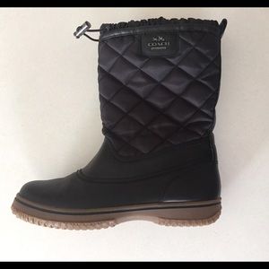 Coach Women's Sparrow Black Synthetic/Rubber Boots