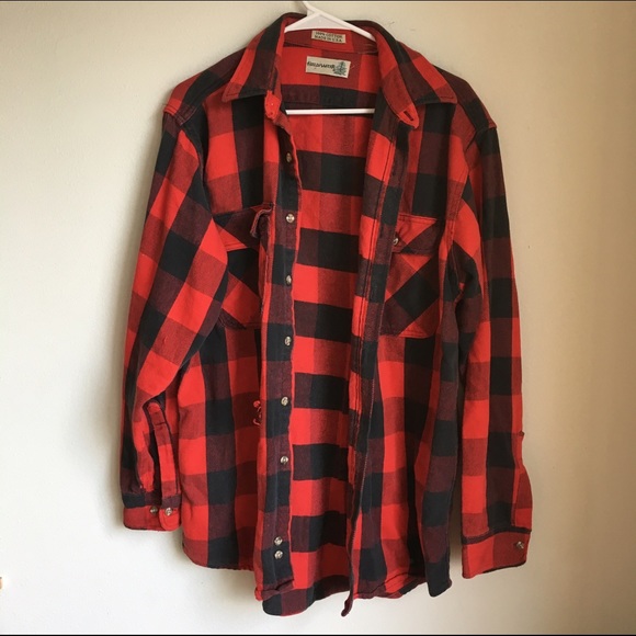 Vintage Tops - Vintage Oversized Buffalo Plaid Flannel