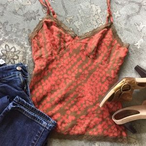 Express Coral And Lace Cami