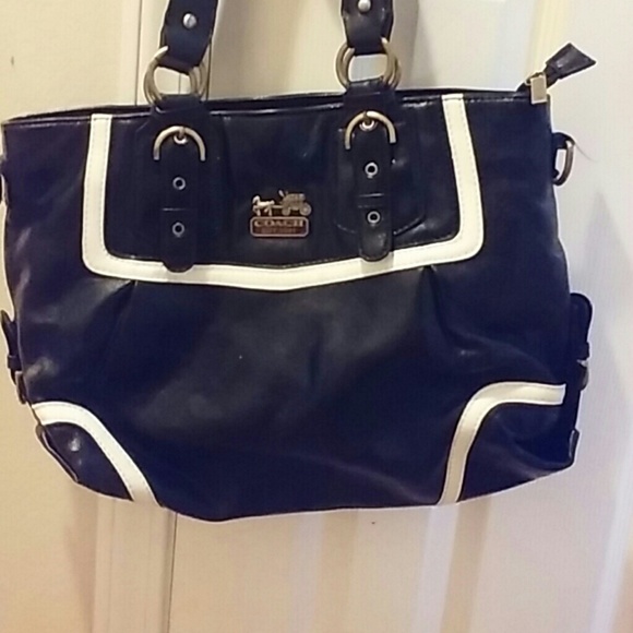 Black & White leather Coach Purse