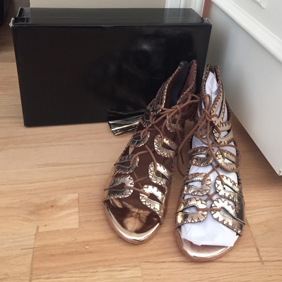 Kore by Sophia Kokosolaki Metallic Bronze Sandals