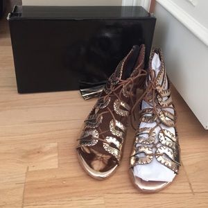 Kore by Sophia Kokosolaki Metallic Bronze Sandals