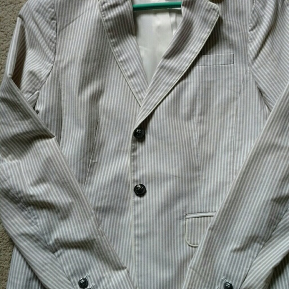 Gap blazer, tan and white stripes
