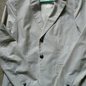 Gap blazer, tan and white stripes