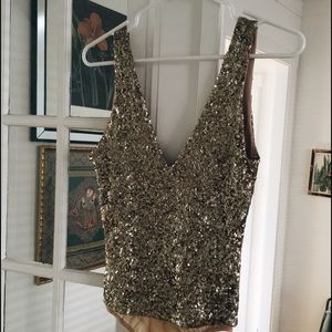 Bebe Gold Bodysuit