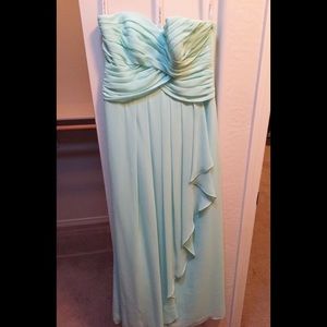 David's Bridal mint chiffon dress