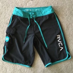 Rvca eastern boardshorts black/dark teal