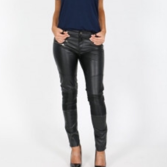 Kittenish Faux Leather Moto Leggings