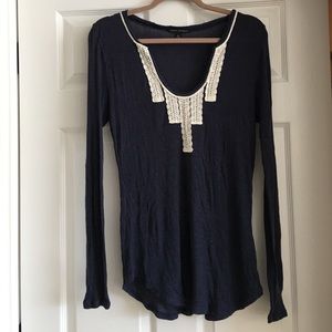 Banana Republic Navy Long Sleeved Tee