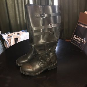 Torrid Tall Grey Buckle Boots