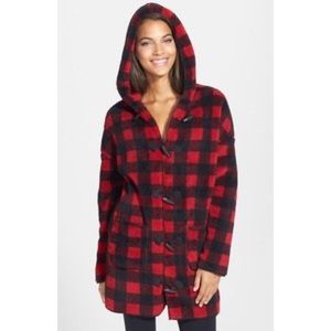 PJ Salvage plush fleece hooded cardigan