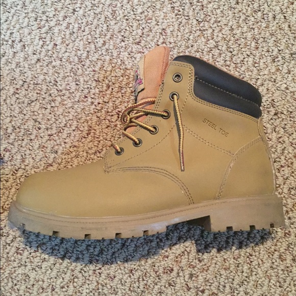 Tan Timberland-style boots