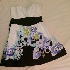 Strapless Floral Dress