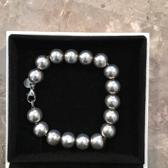 Authentic Silver Beaded Tiffany Bracelet