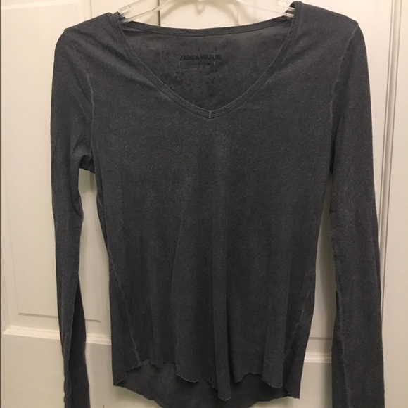 Zadig and Voltaire grey long sleeve shirt