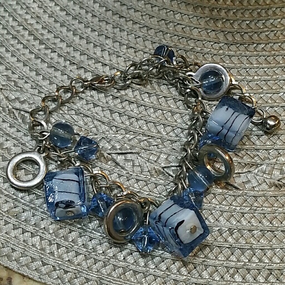 Blue Glass Bead Bracelet