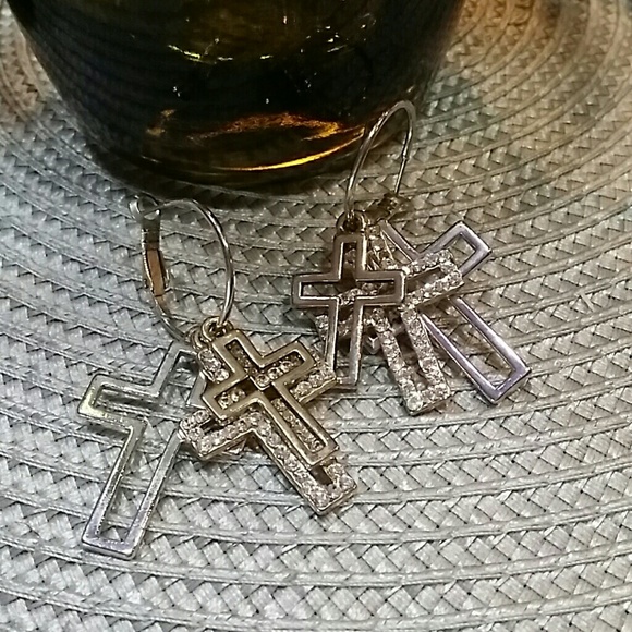 Dangle Cross Earrings