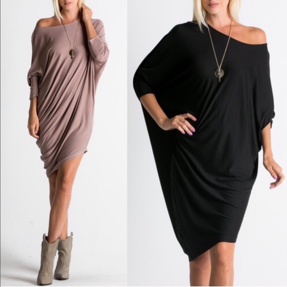 🆕ADILYN loose fit dolman style dress - WINE - Picture 2 of 4