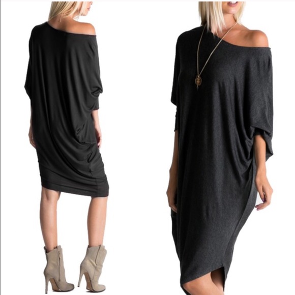 🆕ADILYN loose fit dolman style dress - WINE - Picture 4 of 4