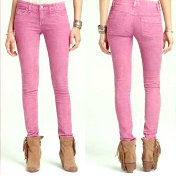 Free People "Hot Rose" Corduroy Pants 26 NWT