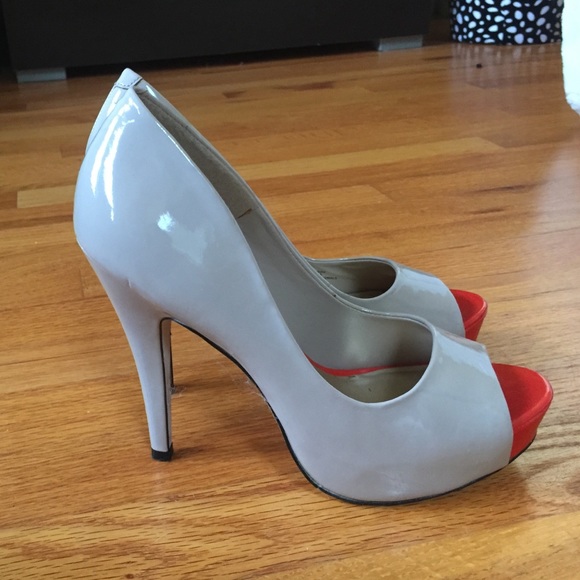 Cute nude open toe heels