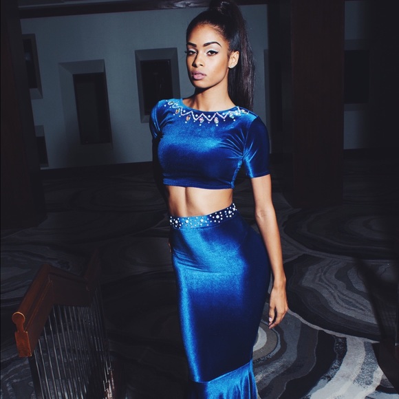 Blue Velvet Dress