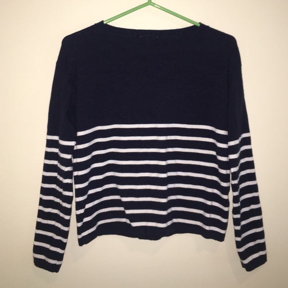 Brandy Melville Blue and White Striped Long Sleeve