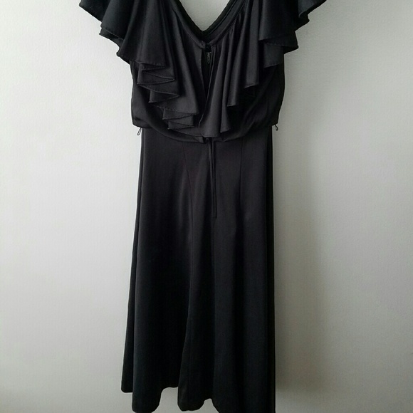 Disco Fever Black Off The Shoulder Dress - Picture 3 of 4