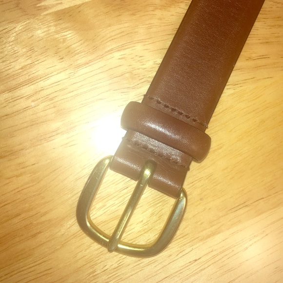 Brown Leather Gold Buckle belt