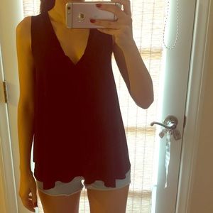 Zara a line black sleeveless top