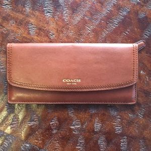 COACH Wallet in Dark Saddle Sport Calf Leather