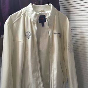 Dereon white leather jacket size 2xl