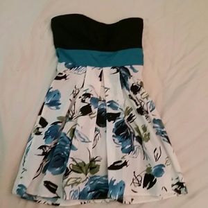 Strapless Floral Dress