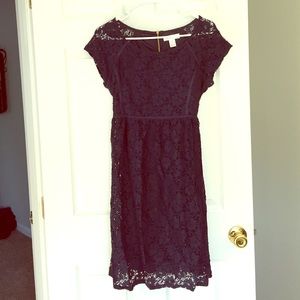 Maternity navy blue lace dress